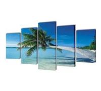 Set De Toiles Murales Imprimées Plage Avec Palmier 200 X 100 Cm