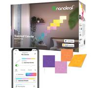 Canvas Pack D'extension,4 Panneaux Lumineux Carrés Additionnels - Appliques Murales Intérieur Modulaires Connectées Led Rgbw Wi-Fi,Compatible Alexa,Pour Salon Chambre Bureau Gaming