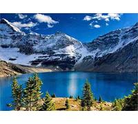 Canvas Peinture Broderie Diamant Kit Complet Diy 5D Diamond Painting Enfant Stitch Point De Croix Paysage De Montagne De Neige, Tableau Strass Perle Puzzle Diamant Mosaïque Arts Craft-40x50cm