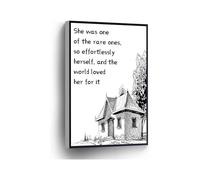 Canvas Print Sketch Wall Art She Was One Of The Rare Ones So Effortlessly Herself And The World Loved Her For It Poster for Home Office School Wall Decor(Unframed,08x12inch(20x30cm))
