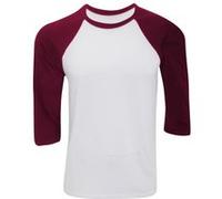 Canvas - T-shirt de baseball à manches 3/4 - Homme (L) (Blanc / noir) - UTBC1332 Blanc / Noir G