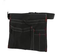 Canvas Tool Belt Bag, Tool Waist Organizer with Six Pockets, Heavy Duty 12oz Canvas Tool Storage Bag with Adjustable Buckle for Workshop Woodworking Repair Kit (Noire)