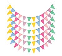 Canvas Trend Guirlande de fanions multicolores pour l'extérieur - 4 m - Décoration de fête - Multicolore - Convient à toutes les scènes telles que la maison, le jardin, un mariage, un anniversaire