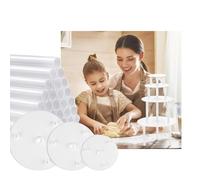 Canvas Trend Lot de 12 tiges de support à gâteau en plastique avec 4 plaques de séparation de gâteaux pour gâteaux de 10, 15, 20, 25,4 cm, 25,4 cm, 4 niveaux pour la construction de gâteaux à étages