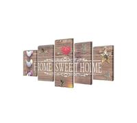 Canvas Wall Print Set Home Sweet Home Design 200 x 100 cm241593