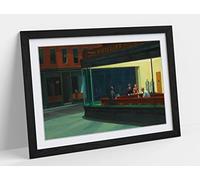 CanvasArtShop Edward Hopper, Nightthawks - Impression murale de qualité supérieure - 3 couleurs - 4 tailles (noir, A1)