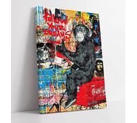 CanvasArtshop Impression sur toile Banksy Graffiti Follow Your Dreams, 24in x 16in / 60cm x 40cm
