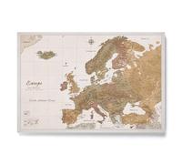 CANVASCALE Carte de l'Europe sur toile avec tableau en liège pour épingler les destinations de voyage - Images sur toile de haute qualité avec carte de l'Europe (90x60 cm, Motif 16)