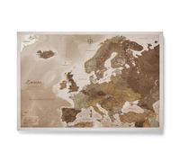 CANVASCALE Carte de l'Europe sur toile avec tableau en liège pour épingler les destinations de voyage - Images sur toile de haute qualité avec carte de l'Europe (70x50 cm, Motif 17)