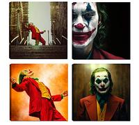 canvashop Lot de 4 Tableaux Modernes Joker 40 x 40 cm chacun Composition carrées Impression sur Toile Canvas Cadre 2019 Joaquin Phoenix