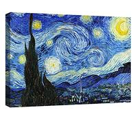 canvashop Van Gogh Peintures Modernes Salon Nuit étoilée 50 x 35 cm Tableau sur toile Imprimé mural Décoration Maison Peintures Célèbres