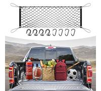 Canvcle Filet de coffre pour camion Dodge Ram 1500 2019-2025 2026 Accessoires Style enveloppe Filet de rangement extensible réglable en nylon élastique avec crochets