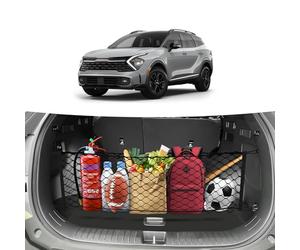 Canvcle Filet de Coffre pour Kia Sportage 2023-2025 - Accessoires de Sport - Style enveloppe - Filet de Rangement en Maille Extensible et réglable - Filet arrière en Nylon élastique avec Crochets