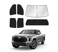 Canvcle Lot de 6 pare-soleil pour Toyota Tundra 2022-2024 et 2025 - Pour fenêtre latérale et arrière - Protection de l'intimité - Garde le véhicule au frais - Noir