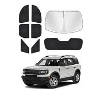 Canvcle Lot de 8 Pare-Soleil pour Ford Bronco Sport 2021-2024 et 2025 - pour fenêtre latérale et arrière - Protection de l'intimité - Garde Le véhicule au Frais - Noir
