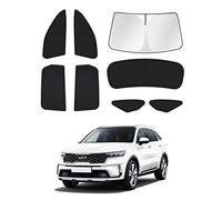 Canvcle Lot de 8 Pare-Soleil pour Kia Sorento 2021-2024 et 2025 - Accessoires pour fenêtre latérale et arrière - Protection de l'intimité - Garde Le véhicule au Frais - Noir