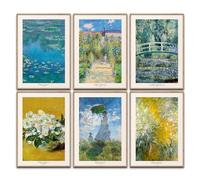 canvea Claude Monet Lot de posters d'art - Décoration murale classique - Pour chambre à coucher, salon, bureau à domicile