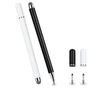 Canxyeun 2pcs Stylet Tablette Stylet Tablette for Samsung, Stylo Tablette Tactile 2 en 1, Pointe Disque et Fibre, Capuchons Magnétiques, Précis, pour iPad, Xiaomi, Lenovo, Smartphones et Tablettes