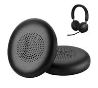 Canxyeun Coussinets D'Oreille pour Jabra Evolve2 65 (65MS 65UC USB)/Evolve2 40 (40UC 40MS USB)/Elite 45h Casque Supra Auriculaire Sans Fil,Mousse Coussin Coussinets,Mémoire de Forme Cuir Protéiné,Noir