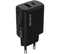 CANYON Ładowarka sieciowa OnCharge 200 20W 1xPD 1xQC EU Czarna
