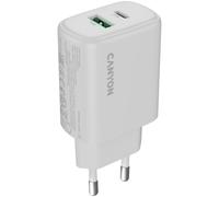 CANYON Ładowarka sieciowa OnCharge 250 25W 1xPD 1xQC EU Biała