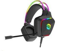 CANYON Casque de jeu Darkless GH-9A, rétro-éclairage RGB, USB + jack 3.5mm, câble 2m, noir