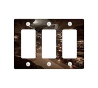 Canyon Cave - Plaques de protection pour interrupteur, texture en pierre naturelle pour décoration rustique, plaques thermoplastiques, plaque murale à 3 interrupteurs de taille standard