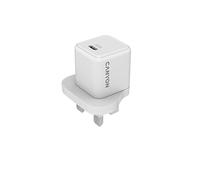 Canyon Chargeur mural CU20C - Chargeur mural 20W Type C blanc avec charge rapide et 4 niveaux de protection - Appareils USB-C - Chargeur facile à transporter
