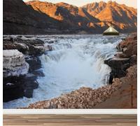 Canyon De La Cascade Grand papier peint autocollant Paysage De Montagne Au Coucher Du Soleil cadeau pour chambre d'enfant chambre de bébé décoration murale Papier peint mural poster 350x245cm