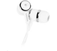CANYON - Ecouteurs stéréo intra-auriculaires avec microphone, couleur blanche, cne-cepm01 W, Inclus : 3 tailles d'embouts en silicone, Compatible avec tous les appareils