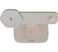 Canyon Hexagon 310, 3in1, station de charge Qi sans fil pour 3 appareils simultanément, gris clair/orange