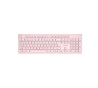 CANYON HKB-W01 Clavier sans fil silencieux, pleine taille, 104 touches, récepteur USB 2,4 GHz, profil plat, design fin, disposition britannique/américaine, compatible avec Mac et Windows, beige