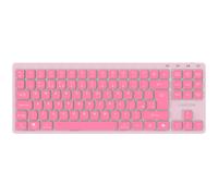 CANYON OnType 10 Clavier mécanique à profil bas, TKL, filaire, USB-C, rétroéclairage blanc, 19 modes, interrupteur silencieux, touches multimédia, disposition EN, rose