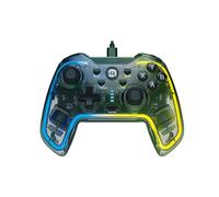 CANYON Manette de Jeu Filaire Brighter GP-02, 22 Boutons dont 12 Programmables, Double Vibration, RGB, USB-C 2 m, Compatible PC Windows Switch Android PS3, Transparent Cristal