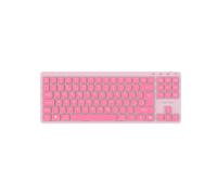 CANYON OnType 10 Clavier mécanique à profil bas, TKL, filaire, USB-C, rétroéclairage blanc, 19 modes, interrupteur silencieux, touches multimédia, disposition EN, rose