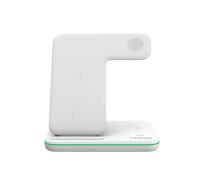 CANYON Station de Charge Apple 3 en 1 Chargeur iPhone Apple Watch Airpods Station Recharge Apple Compatible avec Appareils Qi Adaptateur 18W Contrôle du Rétroéclairage Tactile Blanc