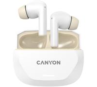 CANYON Słuchawki HEXAGON 7 TWS ANC+ENC Qi Biało-Beżowe