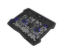 Canyon Support de Refroidissement pour Ordinateur Portable NS03, Double Ventilateur 125 mm, Hub USB 2.0 Double, Compatible PC Portable 10 à 15,6 Pouces, Éclairage LED, Noir
