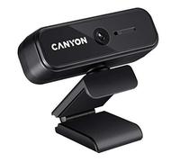 CANYON Webcam Full HD 1080p avec microphone pour diffusion en continu avec mise au point automatique, fonction rotative à 360°, PC/ordinateur de bureau/ordinateur portable pour zoom, Skype,
