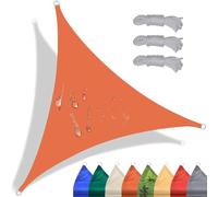 CANYUE Voile D'ombrage Triangulaire 3.6x3.6x3.6m Orange Toile Ombrage Imperméable Protection 98% UV pour Jardin Extérieur Terrasse Cour