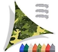 CANYUE Voile D'ombrage Triangulaire 4x4x4m Couleur Camouflage Toile Ombrage Imperméable Protection 98% UV pour Jardin Extérieur Terrasse Cour