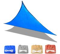 CANYUE Voile d'ombrage triangulaire en polyéthylène haute densité anti-UV pour balcon, terrasse, jardin - 2 x 2 x 2 m - Bleu