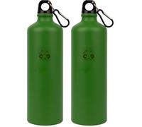 Cao - Gourde POP 1 litre en Aluminium - Couleur Vert - Hauteur 27 cm - Diamètre ø 8 cm (Lot de 2)