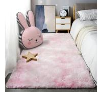 CAOBAOF Grand Tapis de Salon 170 x 350 cm Poil Long Tapis Rectangulaire Doux Au Toucher Ne Perd Pas Ses Poils pour Chambre à Coucher, Salon, Rose Clair