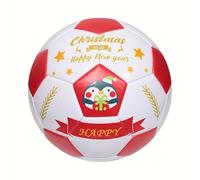 CAODAI Ballon de football taille 5 pour jeunes et adultes, entraînement en intérieur, cadeau sur le thème de Noël pour enfants, avec 1 sac en filet et 2 aiguilles (blanc)