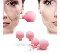 Caojin Face Cupping Massager Sets, 4 PCS Ventouses en Verre Professionnel Silicone Boule Cellulite Ventouses Visage anti Rides Massager pour le Ménage, Ventouse sous Vide et sans Feu Massage