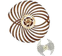 CaOJing Ornements muraux de sculpture d'énergie cinétique, ornements décoratifs de moulin à vent rotatif en bois cinétique, la sculpture cinétique de l'infini, décoration murale de salon