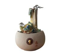 CAOJLjiaxiang-2012 Fontaine de bureau en rocaille de grès Décoration de bureau Eau circulante Petite fontaine méditation relaxation cascade d'intérieur (naturel)