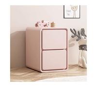 CAOJLjiaxiang-2012 Table de chevet en similicuir avec deux tiroirs, jolie table de chevet rose pour chambre (35 x 40 x 48 cm)