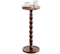 Caossuixin Table d'appoint ronde, petite table à boire pour petits espaces, table de chevet moderne avec pieds en bois massif pour salon, chambre à coucher, coins et bureau en noyer